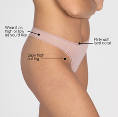 Load image into Gallery viewer, La Coochie Organic Cotton Mid Thong with call out details
