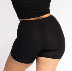 Load image into Gallery viewer, La coochie high waisted boxer for women in midnight black
